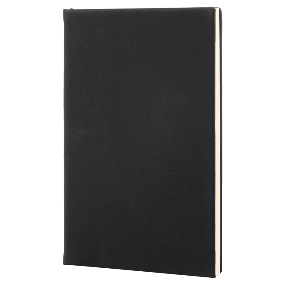 Notebook - Engravable Leatherette Bound With Ribbon Bookmark 5 3/8" x 8 1/4" - 3 Colors - Custom Crafting Alliance, LLC