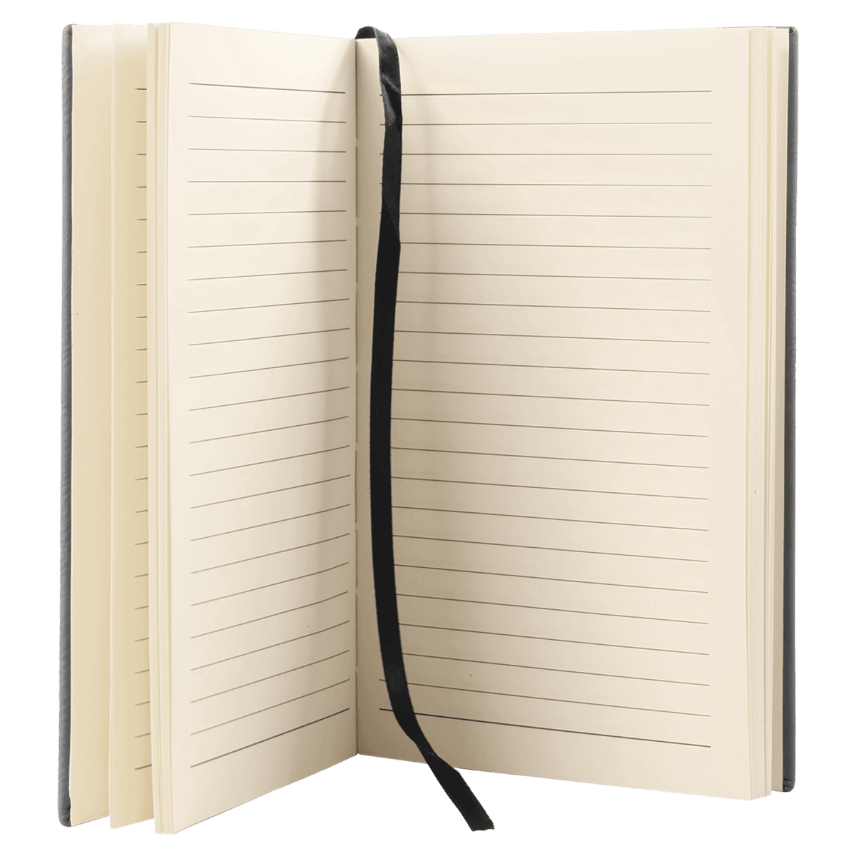 Notebook - Engravable Leatherette Bound With Ribbon Bookmark 5 3/8