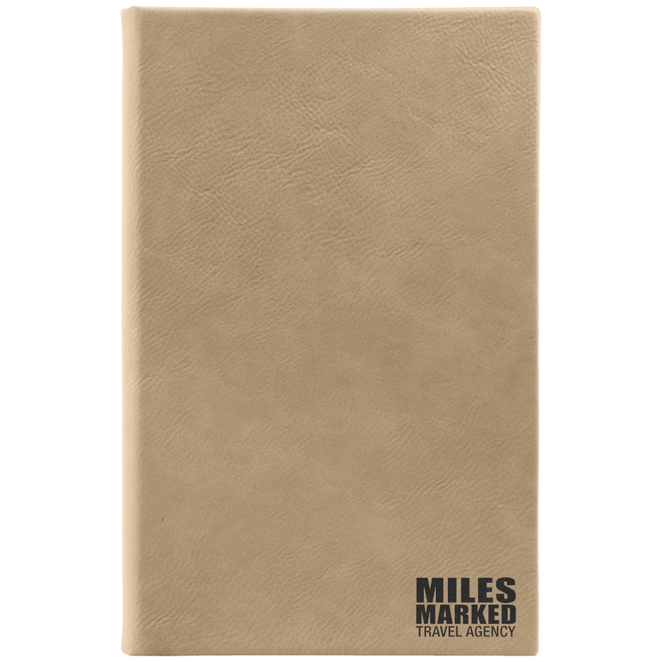 Notebook - Engravable Leatherette Bound With Ribbon Bookmark 5 3/8" x 8 1/4" - 3 Colors - Custom Crafting Alliance, LLC