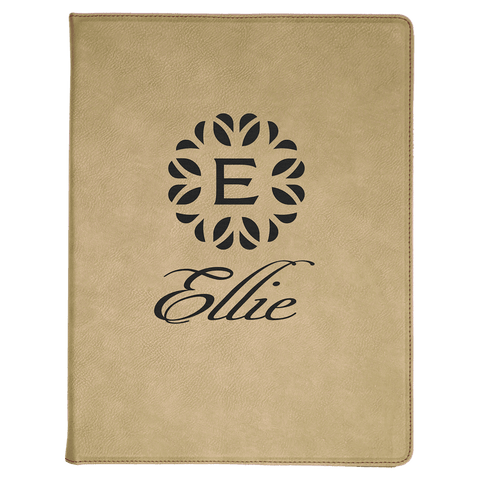 Notebook - Engravable Leatherette Portfolio with Lined Pad 9 1/2" x 12" - 2 Colors - Custom Crafting Alliance, LLC