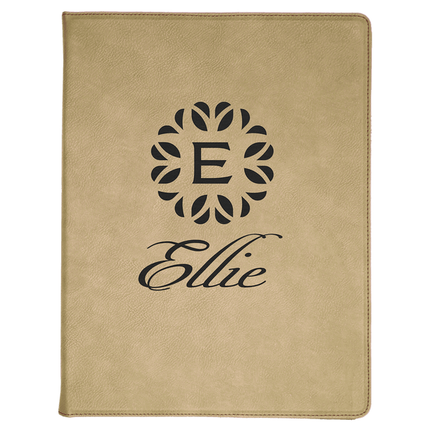 Notebook - Engravable Leatherette Portfolio with Lined Pad 9 1/2" x 12" - 2 Colors - Custom Crafting Alliance, LLC