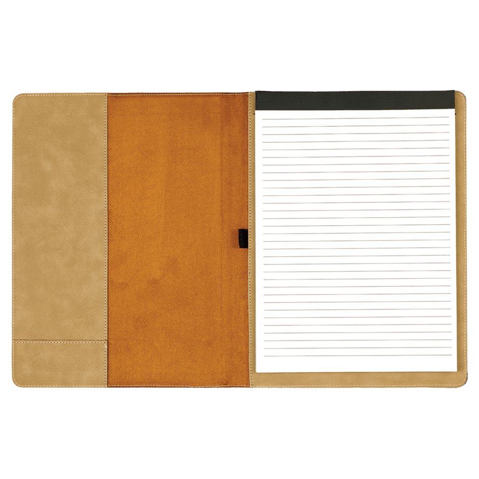 Notebook - Engravable Leatherette Portfolio with Lined Pad 9 1/2" x 12" - 2 Colors - Custom Crafting Alliance, LLC