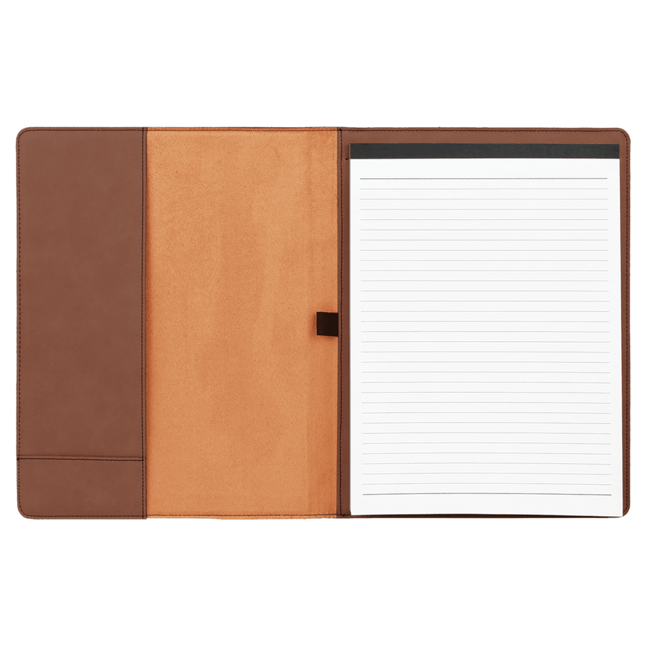 Notebook - Engravable Leatherette Portfolio with Lined Pad 9 1/2" x 12" - 2 Colors - Custom Crafting Alliance, LLC