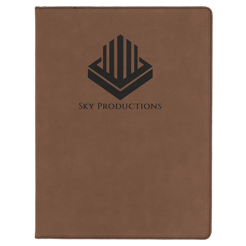 Notebook - Engravable Leatherette Portfolio with Lined Pad 9 1/2" x 12" - 2 Colors - Custom Crafting Alliance, LLC