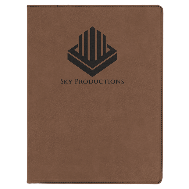 Notebook - Engravable Leatherette Portfolio with Lined Pad 9 1/2" x 12" - 2 Colors - Custom Crafting Alliance, LLC