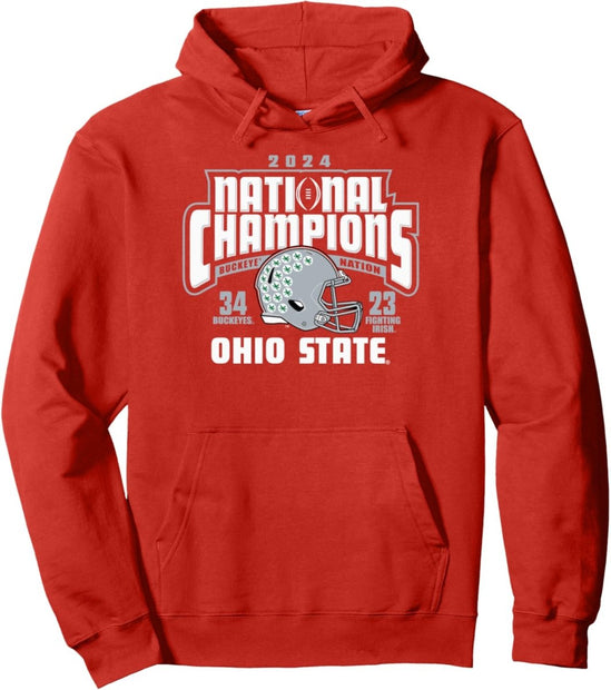 Ohio State Buckeyes National Champs 2024 CFP Score Red Pullover Hoodie - Custom Crafting Alliance, LLC