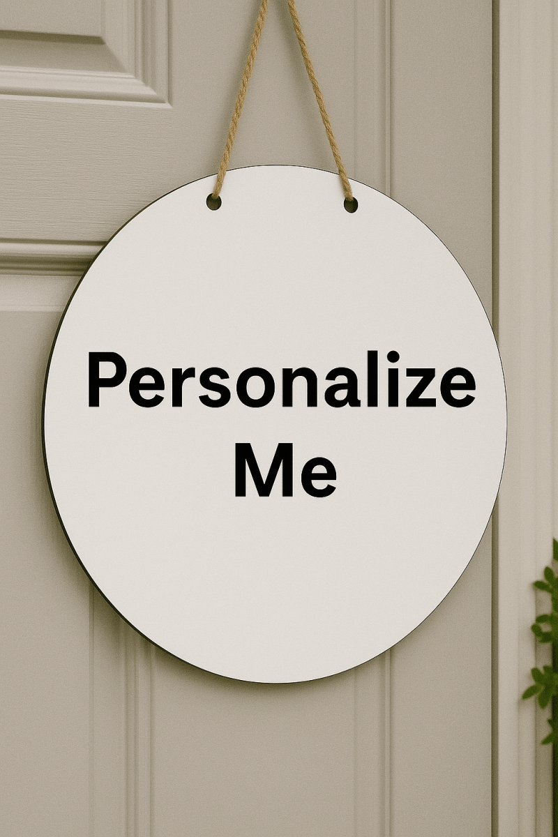 Personalized Metal Door Sign - 10" Round - Custom Crafting Alliance, LLC