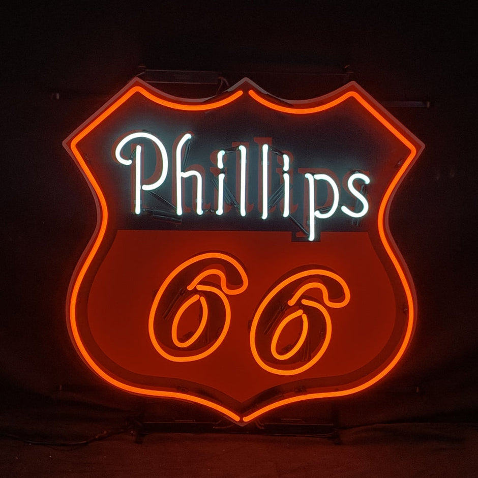 Phillips 66 Gasoline Neon Sign Light Glass