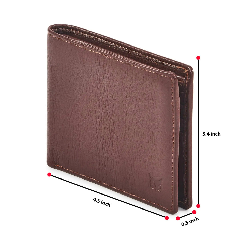 Real Leather Mens Bifold Wallet RFID Blocking Slim Minimalist Front Pocket - Thin & Stylish with ID Window in Gift Box (Nappa, Cognac) Cognac Nappa - Custom Crafting Alliance, LLC