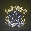 Sapporo Premium Beer with Star Neon Signs Light