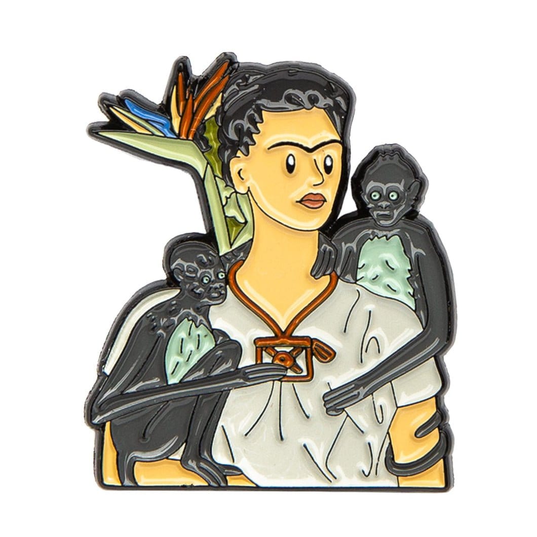 Self-Portrait with Monkeys by Frida Kahlo Enamel Pin - Today is Art Day