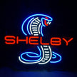 Red Shelby Auto Car Blue Cobra Neon Light Sign