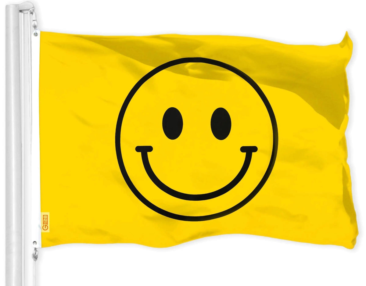 Smiley Face Flag 3x5 Ft Printed 150D Polyester Novelty Flag Indoor Outdoor - Custom Crafting Alliance, LLC