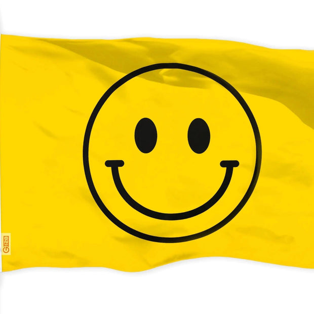 Smiley Face Flag 3x5 Ft Printed 150D Polyester Novelty Flag Indoor Outdoor - Custom Crafting Alliance, LLC