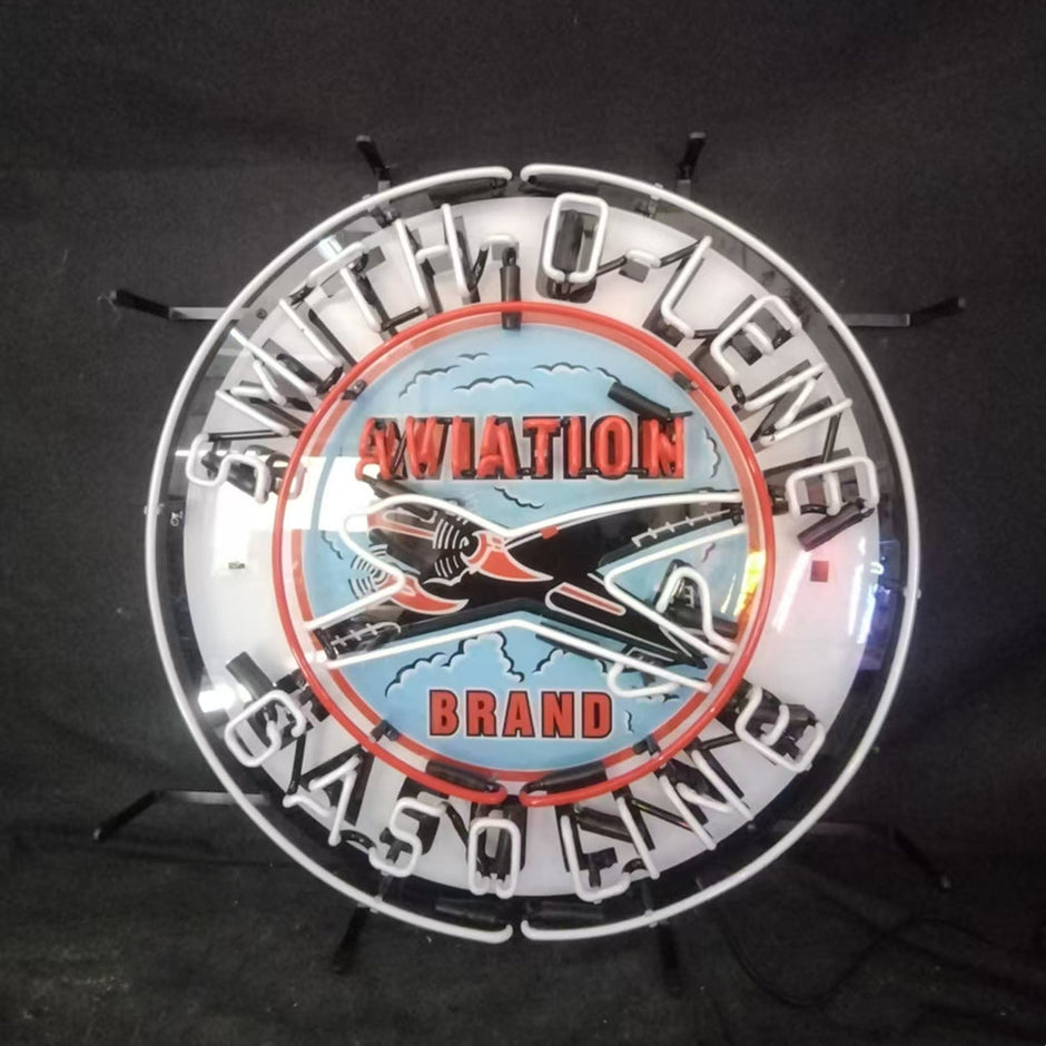 Blue Smith-o-lene Gasoline Aviation Brand Neon Signs Light