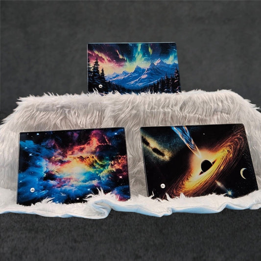 Sublimated Landscape & Space Images - Thin Crystal with Stands - Custom Crafting Alliance