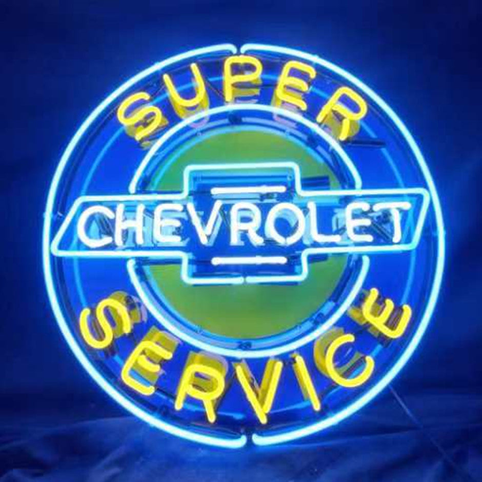 Super Chevrolet Service Neon Signs Light