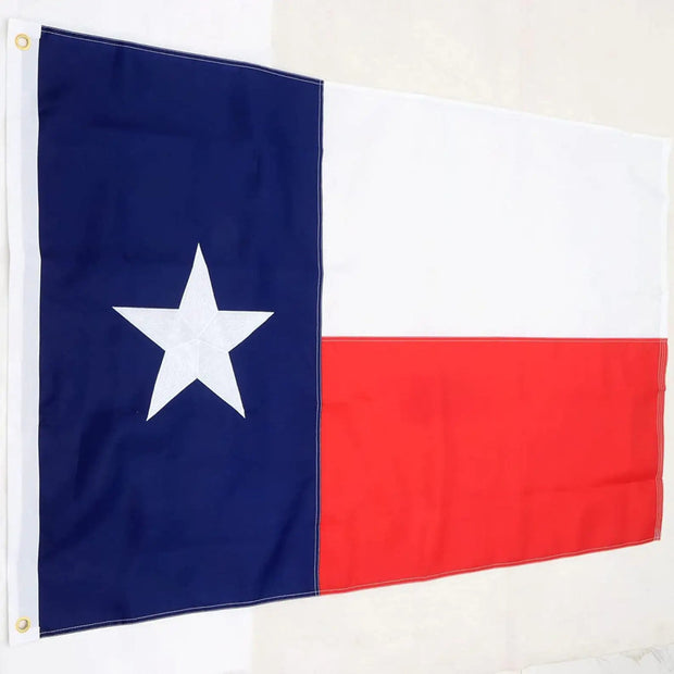 Texas Flag 2x3 ft 3x5 ft 4x6 5x8 ft Heavy Duty Outdoor - Embroidered Stars - Long Lasting Color Retention - Brass Grommets and 4 Stitch Hemming - Custom Crafting Alliance, LLC