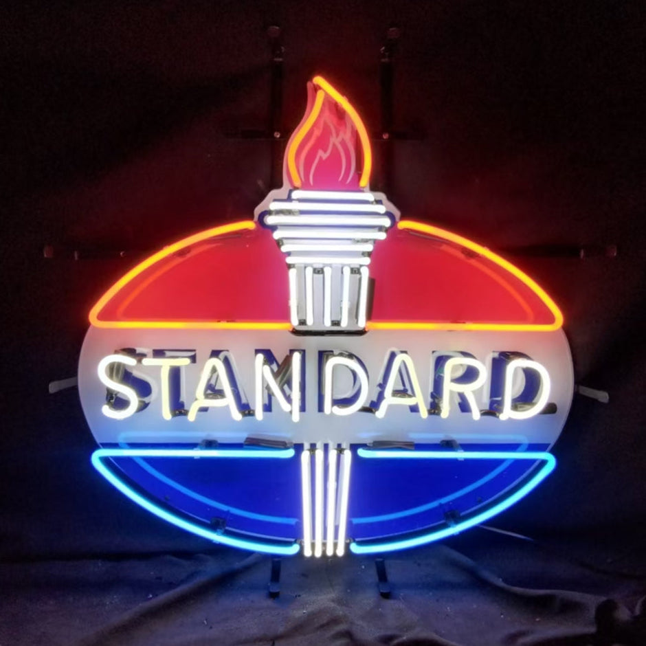 Torch with Standard Gasoline Neon Light Sign