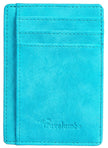 Travelambo Slim Wallet Front Pocket Minimalist Leather RFID Blocking Medium Size Green - Custom Crafting Alliance, LLC