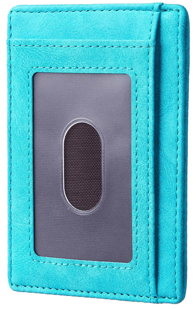 Travelambo Slim Wallet Front Pocket Minimalist Leather RFID Blocking Medium Size Green - Custom Crafting Alliance, LLC