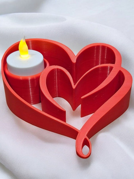 Two Hearts, One Glow Candle Holder - Romantic Gift - Custom Crafting Alliance, LLC
