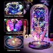 Valentines Day Gifts for Her, Galaxy Glass Rose Forever Eternal Crystal Flower Light Up Rose in Glass Dome with Butterfly Birthday Valentine Gifts for Women Daughter Mom Wife Girlfriend Colorful - Custom Crafting Alliance, LLC