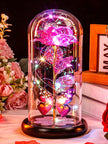 Valentines Day Gifts for Her, Galaxy Glass Rose Forever Eternal Crystal Flower Light Up Rose in Glass Dome with Butterfly Birthday Valentine Gifts for Women Daughter Mom Wife Girlfriend Colorful - Custom Crafting Alliance, LLC