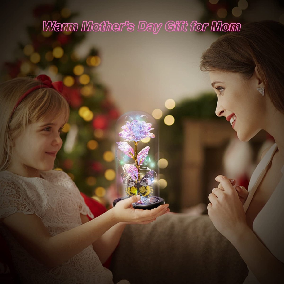 Valentines Day Gifts for Her, Galaxy Glass Rose Forever Eternal Crystal Flower Light Up Rose in Glass Dome with Butterfly Birthday Valentine Gifts for Women Daughter Mom Wife Girlfriend Colorful - Custom Crafting Alliance, LLC