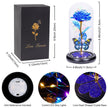 Valentines Day Gifts for Her, Galaxy Glass Rose Forever Eternal Crystal Flower Light Up Rose in Glass Dome with Butterfly Birthday Valentine Gifts for Women Daughter Mom Wife Girlfriend Colorful - Custom Crafting Alliance, LLC