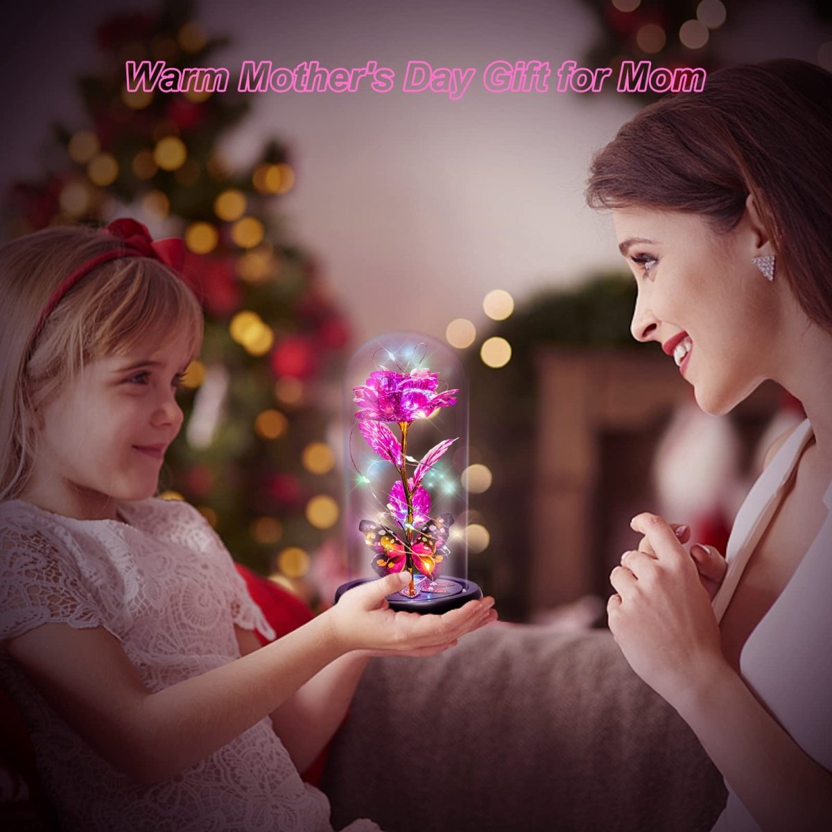 Valentines Day Gifts for Her, Galaxy Glass Rose Forever Eternal Crystal Flower Light Up Rose in Glass Dome with Butterfly Birthday Valentine Gifts for Women Daughter Mom Wife Girlfriend Colorful - Custom Crafting Alliance, LLC