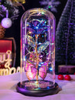 Valentines Day Gifts for Her, Galaxy Glass Rose Forever Eternal Crystal Flower Light Up Rose in Glass Dome with Butterfly Birthday Valentine Gifts for Women Daughter Mom Wife Girlfriend Colorful - Custom Crafting Alliance, LLC