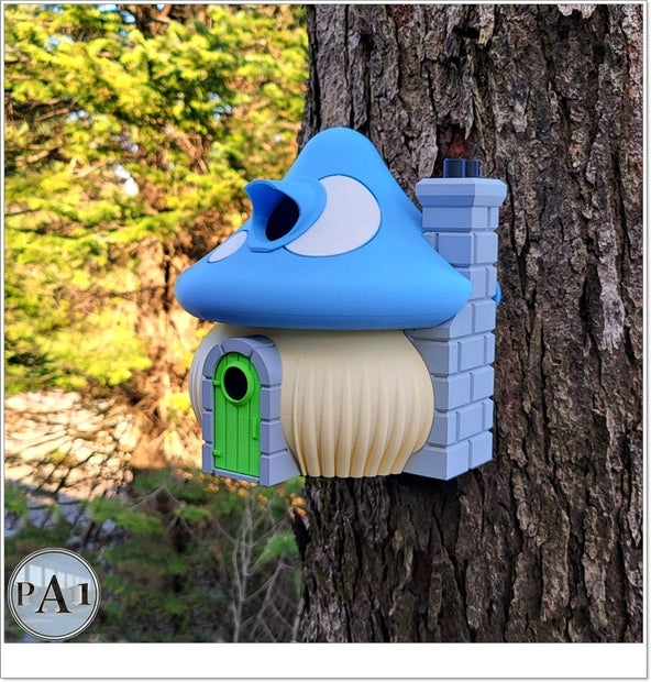 Whimsical Mushroom Birdhouse for Gardens – Fairy Cottage Outdoor Bird Home - Bird House - Custom Crafting Alliance, LLC