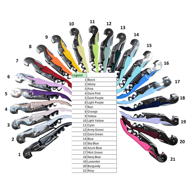 Custom Laser-Engraved Waiter’s Corkscrew — 20 Colors - Cocktail Shakers & Tools