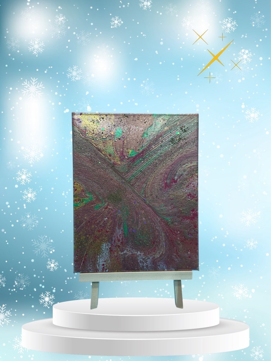 Winter Twilight - Original 8x10 Acrylic Paint Pour Artwork - Custom Crafting Alliance