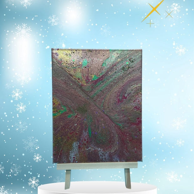 Winter Twilight - Original 8x10 Acrylic Paint Pour Artwork - Custom Crafting Alliance