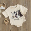 WZTYYDS Newborn Baby Boy Girl Bubble Romper Short Sleeve Oversized Letters Graphic Bodysuit One Piece Neutral Summer Clothes - Custom Crafting Alliance, LLC