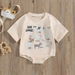WZTYYDS Newborn Baby Boy Girl Bubble Romper Short Sleeve Oversized Letters Graphic Bodysuit One Piece Neutral Summer Clothes - Custom Crafting Alliance, LLC