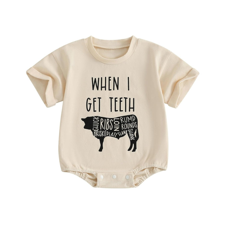 WZTYYDS Newborn Baby Boy Girl Bubble Romper Short Sleeve Oversized Letters Graphic Bodysuit One Piece Neutral Summer Clothes - Custom Crafting Alliance, LLC