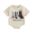 WZTYYDS Newborn Baby Boy Girl Bubble Romper Short Sleeve Oversized Letters Graphic Bodysuit One Piece Neutral Summer Clothes - Custom Crafting Alliance, LLC