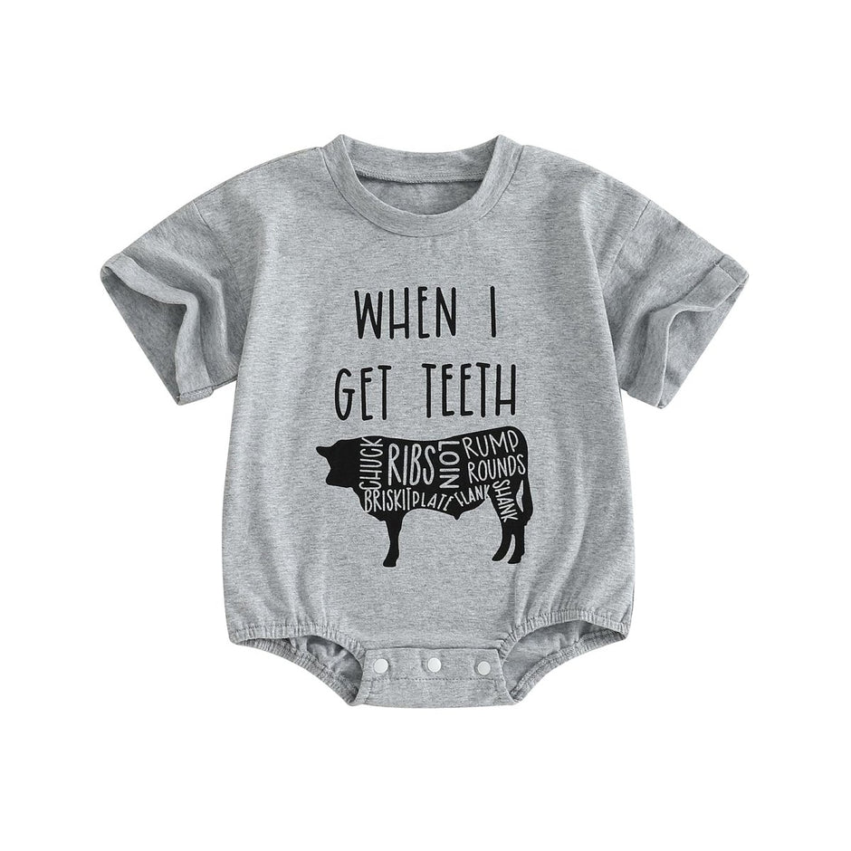 WZTYYDS Newborn Baby Boy Girl Bubble Romper Short Sleeve Oversized Letters Graphic Bodysuit One Piece Neutral Summer Clothes - Custom Crafting Alliance, LLC