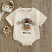 WZTYYDS Newborn Baby Boy Girl Bubble Romper Short Sleeve Oversized Letters Graphic Bodysuit One Piece Neutral Summer Clothes - Custom Crafting Alliance, LLC