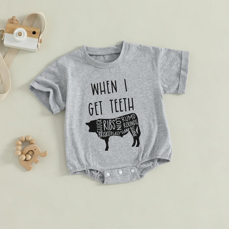 WZTYYDS Newborn Baby Boy Girl Bubble Romper Short Sleeve Oversized Letters Graphic Bodysuit One Piece Neutral Summer Clothes - Custom Crafting Alliance, LLC